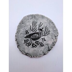 Vintage Shapes of Clay Signed Stan Langtwait Quail Wall Plaque Bird Chick Nature